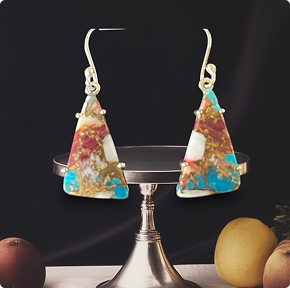 Chocolate Oyster Turquoise Dangle Earrings