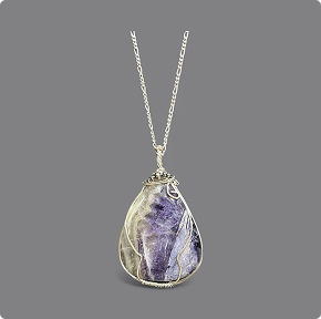 Beautiful Custom Silver Wire Wrapped Tiffany Stone Pendant