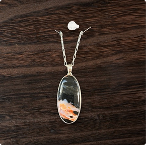 Rare Bloodstone Silver Pendant