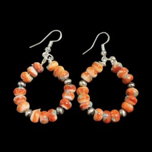 Custom 1" dangle hoop spiney turquoise