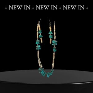 Genuine Turquoise Choker and Dangle Earrings