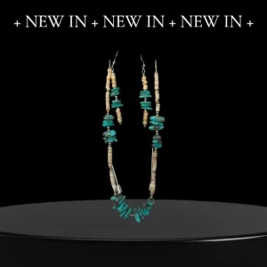 Genuine Turquoise Choker and Dangle Earrings