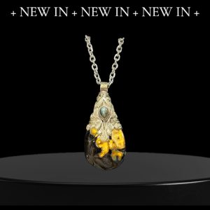 Fire Opal Statement Necklace with 18"- 20" Sterling Silver Chain