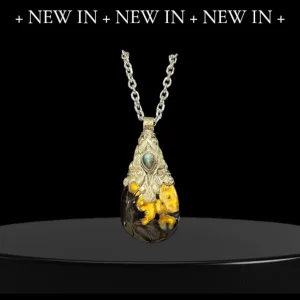 Fire Opal Statement Necklace with 18"- 20" Sterling Silver Chain