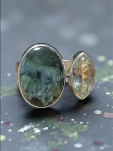 Seraphinite/Green Amethyst Ring (Adjustable)