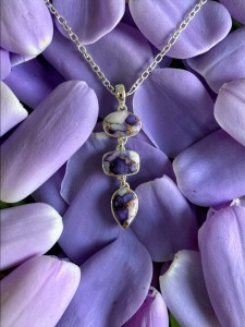 Stunning Purple Rose Dahlia Necklace