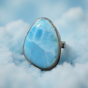 AAA Quality Larimar Ring (Adjustable)